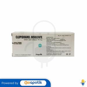 Gambar CLOPIDOGREL BISULFATE PHAPROS 75 MG BOX 30 TABLET dari Apotek Berkah Bersama Sejahtera Jakarta Timur Tokopedia
