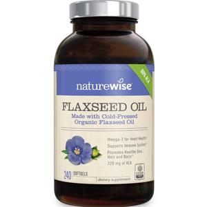 Jual NatureWise Flaxseed Oil Organic 720 mg Omega 3 6 9 Triple Omega 240 SG  - Jakarta Selatan - veron sport | Tokopedia