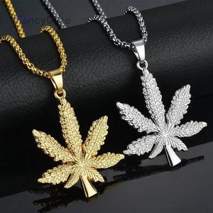 Jual Hequ 18K Gold Plated Necklace Weed 
