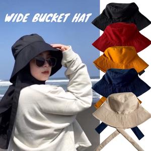 Jual Topi Wide Bucket Hat Wanita Tali 
