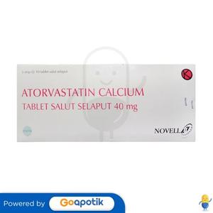 Gambar ATORVASTATIN CALCIUM NOVELL 40 MG BOX 30 TABLET dari Apotek Sekata Kab. Tangerang Tokopedia