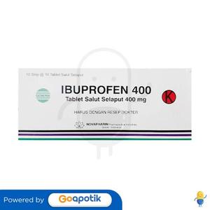 Gambar IBUPROFEN NOVAPHARIN 400 MG BOX 100 TABLET dari Apotek Sumber Abadi 2 Kab. Jember Tokopedia
