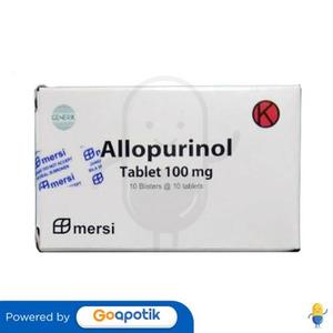 Gambar ALLOPURINOL MERSIFARMA 100 MG BOX 100 TABLET dari Apotek Labora Jaya Jakarta Barat Tokopedia