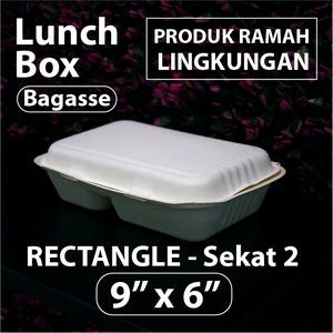 Jual Lunch Box Bagasse Sekat 2 - 9 x 6 inch - Segi Panjang - Kota ...