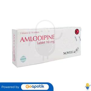 Gambar AMLODIPINE BESILATE NOVELL 10 MG BOX 30 TABLET dari Apotek Tirza Medika Kota Makassar Tokopedia