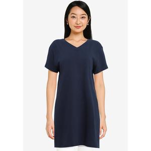 Tolliver Long Oversized Split V Neck S 