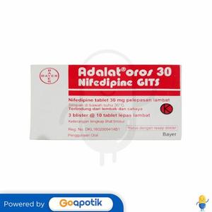 Gambar ADALAT OROS 30 MG BOX 30 TABLET dari Apotek Eira Jaya Bekasi Kota Bekasi Tokopedia
