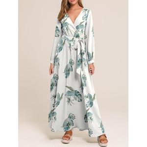 Long Sleeve Beach Holiday Maxi Dress 