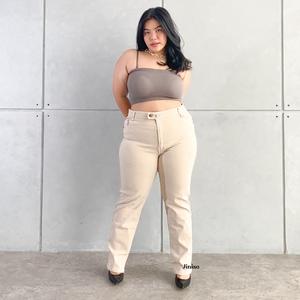 Jumbo Highwaist Comfy Jeans Khaki 652 