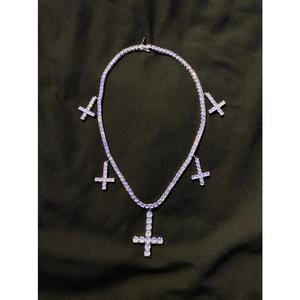 Jual SATANIC CHAIN SILVER INCH TENNIS 
