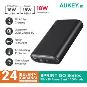 Gambar Aukey Powerbank PB-Y39 Sprint Go Mini 15000mAH PD - 500550 dari AUKEY Jakarta Barat Tokopedia
