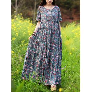 Jual Women Vintage Ditsy Floral Print 