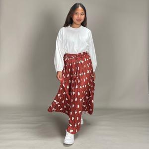 Jual NONA Sonet Pleated Maxi Skirt Red 
