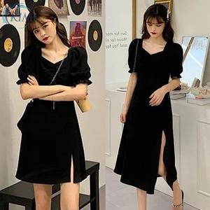Jual Long Dress Square Neck Lengan 