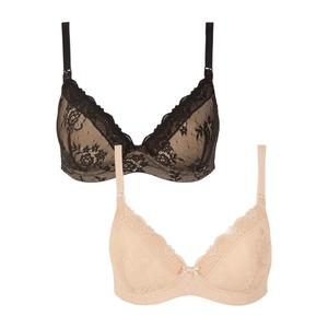 Nude Lace Nursing T-Shirt Bras 2 Pcs 