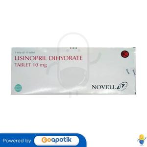 Gambar LISINOPRIL DIHYDRATE NOVELL 10 MG BOX 30 TABLET dari Apotek Labora Jaya Jakarta Barat Tokopedia