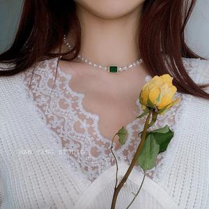 Jual Emerald Pearl Necklace Accessories 
