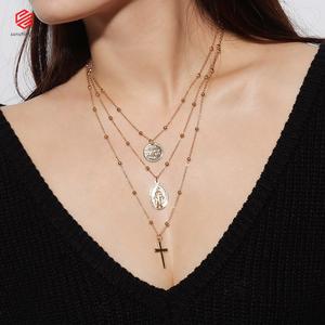 Jual Long Necklace Multilayer Pendant 