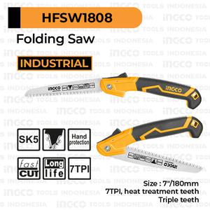 Foto Produk Folding Saw (7"/180mm) Fast Cut INGCO HFSW1808 Gergaji Kayu Pipa Lipat dari INGCO Tools Indonesia