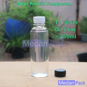 Foto Produk Botol Plastik Bulat Transparan Almond GT 250 ml per 100 pcs dari Medan Pack