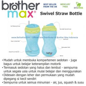 Foto Produk Brothermax Swivel Straw Bottle Pink Green dari Yen's Baby & Kid Official Shop