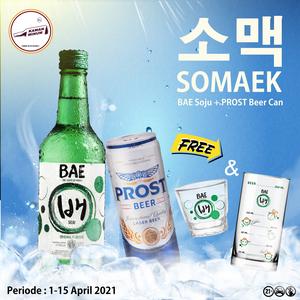 Foto Produk SOMAEK (BAE Soju + Prost Lager Can) FREE Gelas & Sloki dari kawan minum