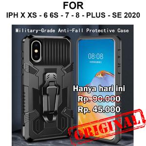 Foto Produk Case iPhone X Xs - 6 6s - 7 - 8 - Plus SE 2020 casing cover BELT ARMOR - iPh X / XS, Black dari Case Pedia
