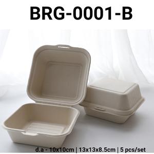 Gambar GR-BRG-0001 Korean bento cake sugarcane bagasse lunch burger box 6" - BRG-0001-B CKLT dari Yamama Baking Jakarta Timur Tokopedia