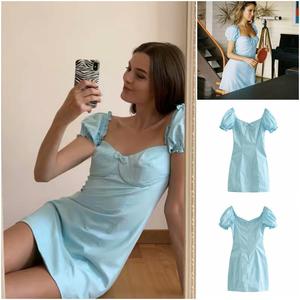 Jual 60708 Light Blue Sweet Bow Dress 