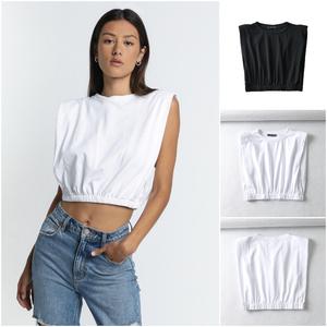 Foto Produk 60937 Black White Sleeveless Top / Blouse Hitam Putih Tanpa Lengan dari XineShop