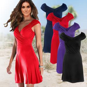 Jual ANG Women's dress V-neck slim 
