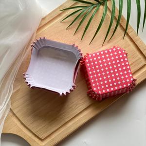 Jual Paper Cup Roti Square | Paper Cup Roti Kotak Unik 50Pcs Polkadot ...