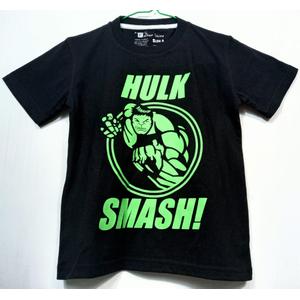 Kaos Anak Laki Laki Hulk Smash Hitam 