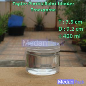 Foto Produk Toples Plastik Bulat Silinder SP 400 ml dari Medan Pack