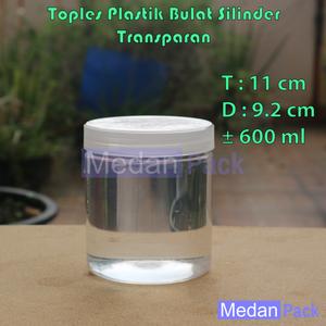 Foto Produk Toples Plastik Bulat Silinder SP Ekonomis Murah 600 ml dari Medan Pack