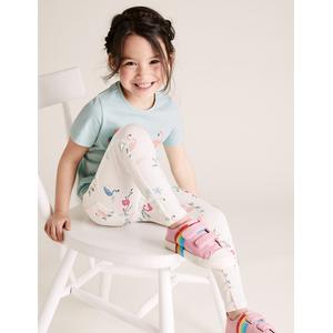 Cotton Knitted Flamingo Print Jeggings 
