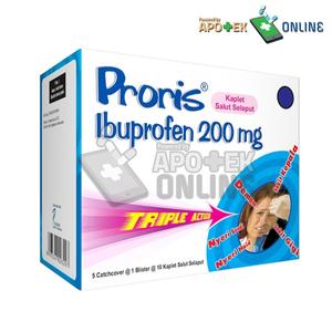 Gambar PRORIS 200MG 1 STRIP ISI 10 KAPLET/IBUPROFEN/PEREDA NYERI/DEMAM dari Apotek Medika Sungai Pinyuh Kab. Mempawah Tokopedia