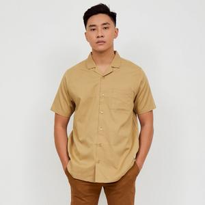 Gambar M231 Kemeja Pria Basic Polos Hawaii Oversized Pendek Khaki 2190C - L dari M231 Official Store Kab. Tangerang Tokopedia