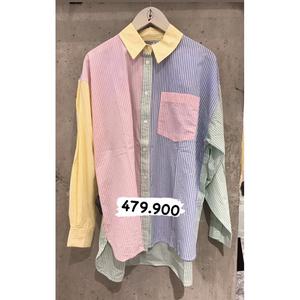 stradivarius color block shirt