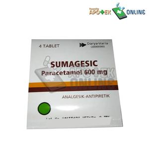 Jual SUMAGESIC 600MG TABLET 4`S/PARACETAMOL/DEMAM/ANTI NYERI - Kab ...