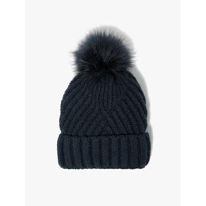 Knitted Faux Fur Bobble Beanie Hat 