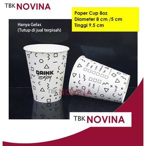 Jual [50PCS] Paper Cup 8oz 50pcs Gelas Kertas Kopi Teh Tahan Panas ...