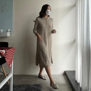 Promo NONA Peony Knit Dress Mocca 