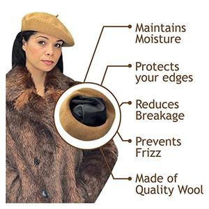 Jual Satin Lined Hat - Wool Beret Hat 