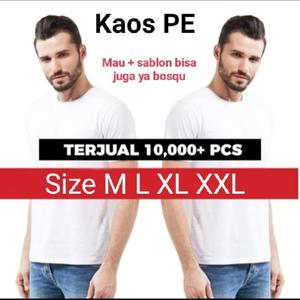 Gambar Kaos PUTIH PE WINSTAR / kaos murah PE / kaos polyester / kaos Polos - Putih PE WIN, M dari Grosir Kemeja Winstar Kab. Tangerang Tokopedia