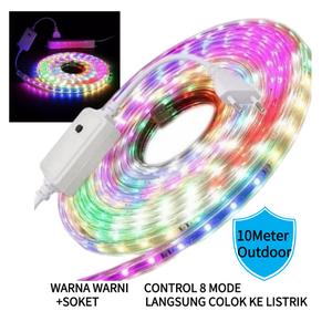 Promo Lampu led strip RGB warna warni ip44 3528 komplit set adaptor