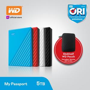 Gambar WD My Passport 5TB - HD HDD Hardisk Eksternal External 2.5" USB 3.0 - Biru Muda dari WD Official Store Jakarta Barat Tokopedia