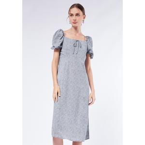 printed puff sleeve dress