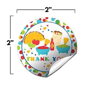 Taco Bout A Party! Mexican Fiesta Themed Birthday Circle Stickers - 300 Count, 0.75" For Chocolate Kisses, Goodie Bags & More - View #4