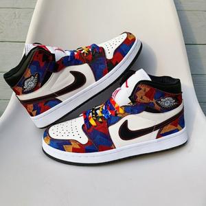 Jual Sneakers Pria Nik. Air Jordan 1 High Nothing but net - Tribal 